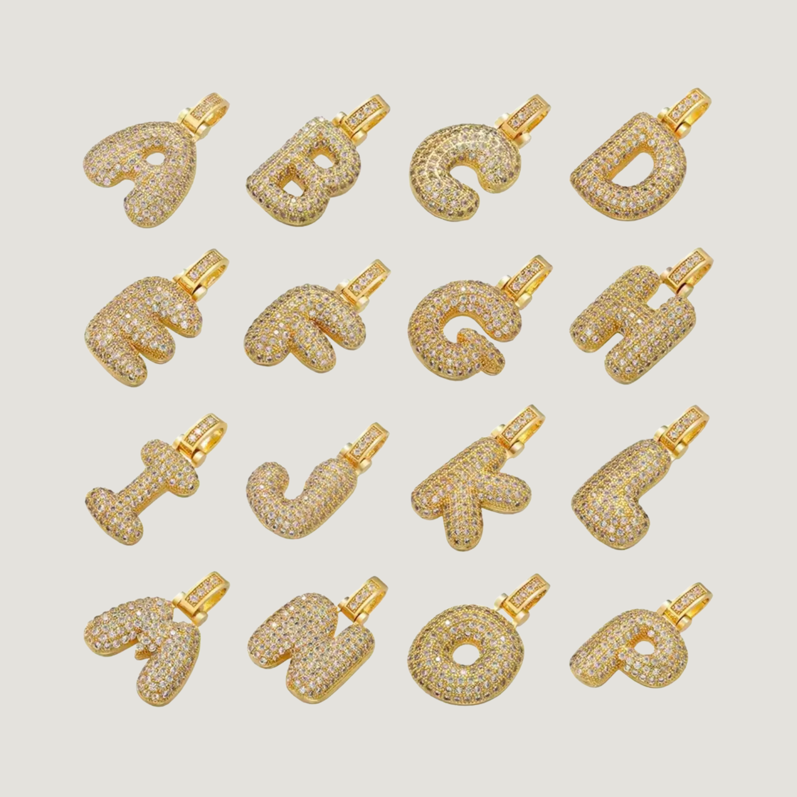 (CUSTOM ORDER) Bling Bubble Initial Pendant - Chain