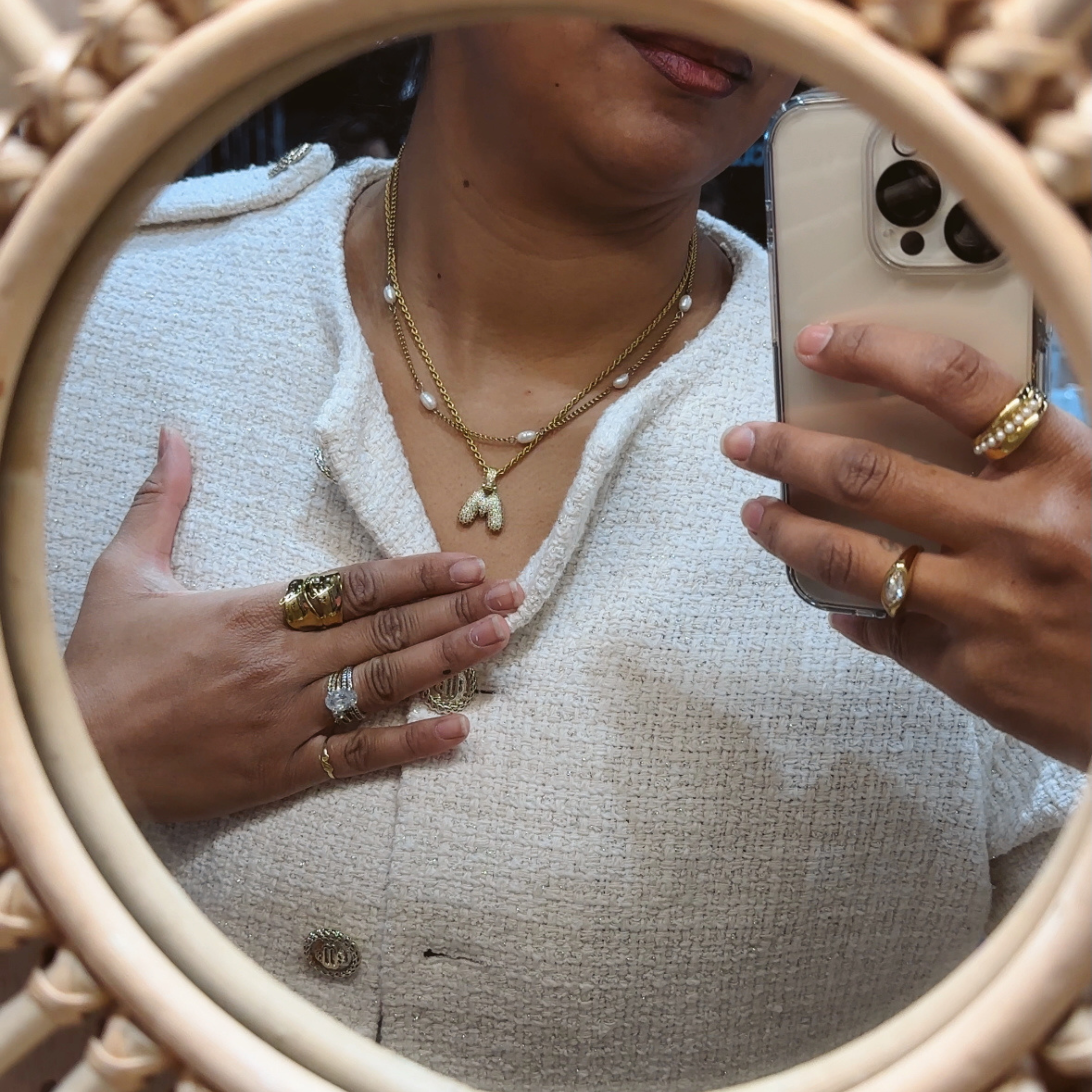 (CUSTOM ORDER) Bling Bubble Initial Pendant - Chain