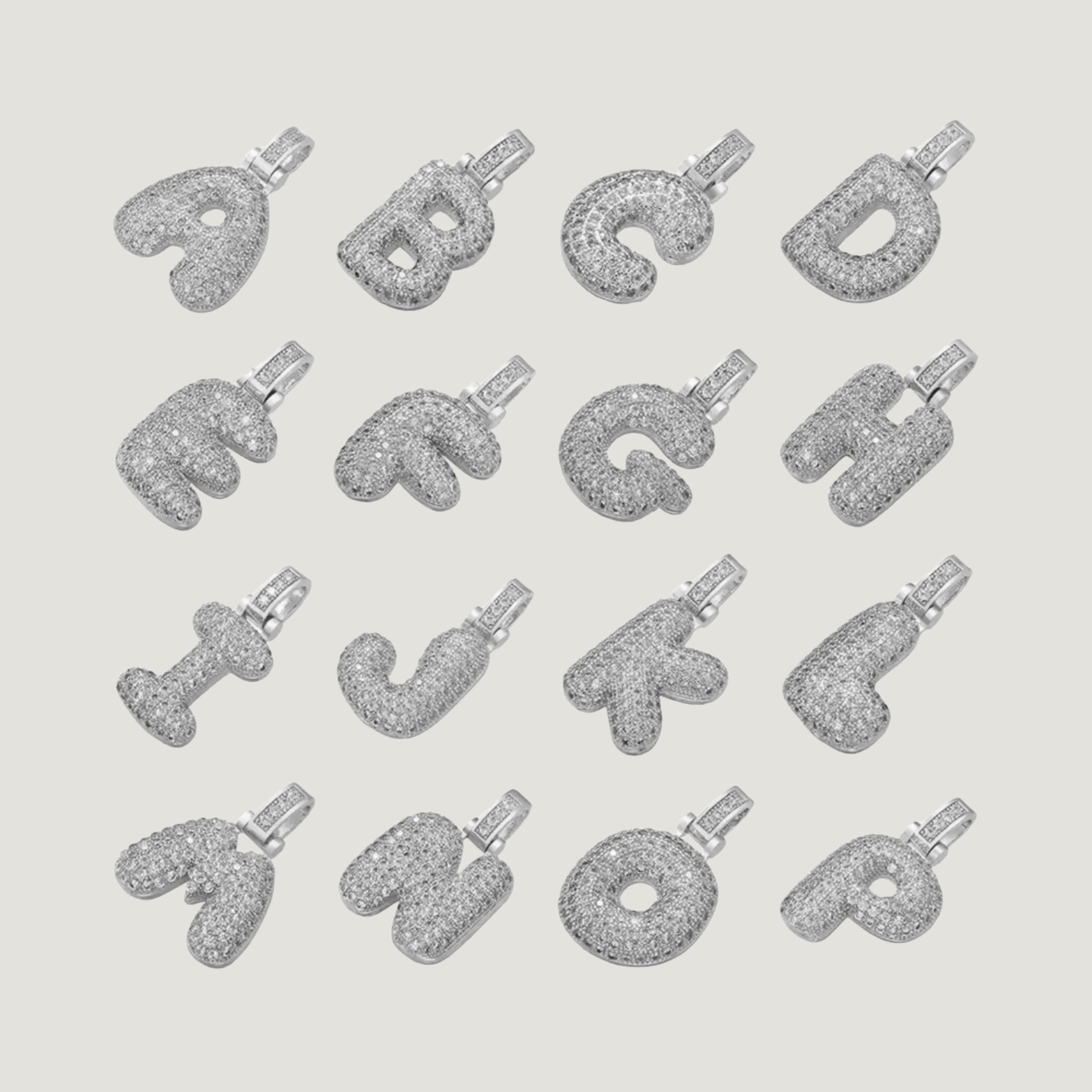 (CUSTOM ORDER) Bling Bubble Initial Pendant - Chain